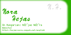 nora hejas business card